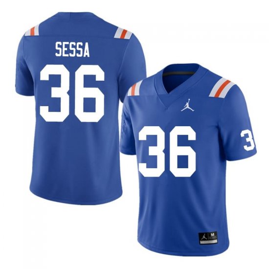 Men's Florida Gators #36 Zack Sessa NCAA Nike Blue Throwback Authentic Stitched College Football Jersey FQR3462LC